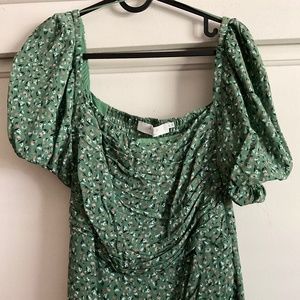 Astr Green Floral Dress
